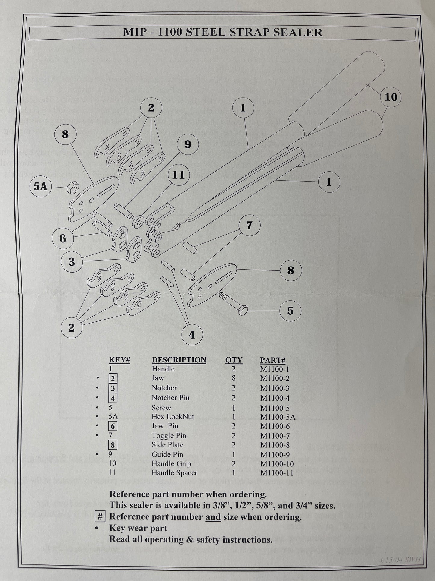 Sellador de acero MIP1100-12